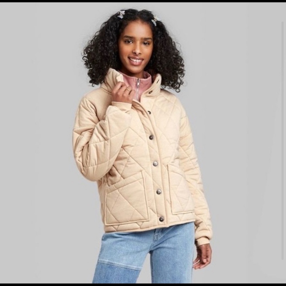 Tan Quilted Dolman Jacket